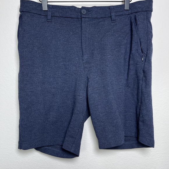 Mizzen + Main Men Helmsman Shorts 36" Blue Stretch Casual Zip Pocket 8" Inseam - Picture 1 of 9